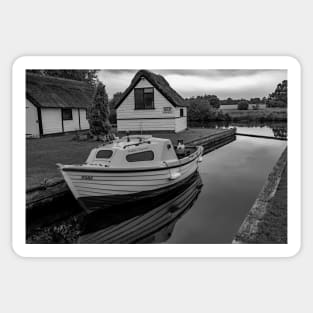 Boat and boat house on the River Bure, Coltishall Sticker